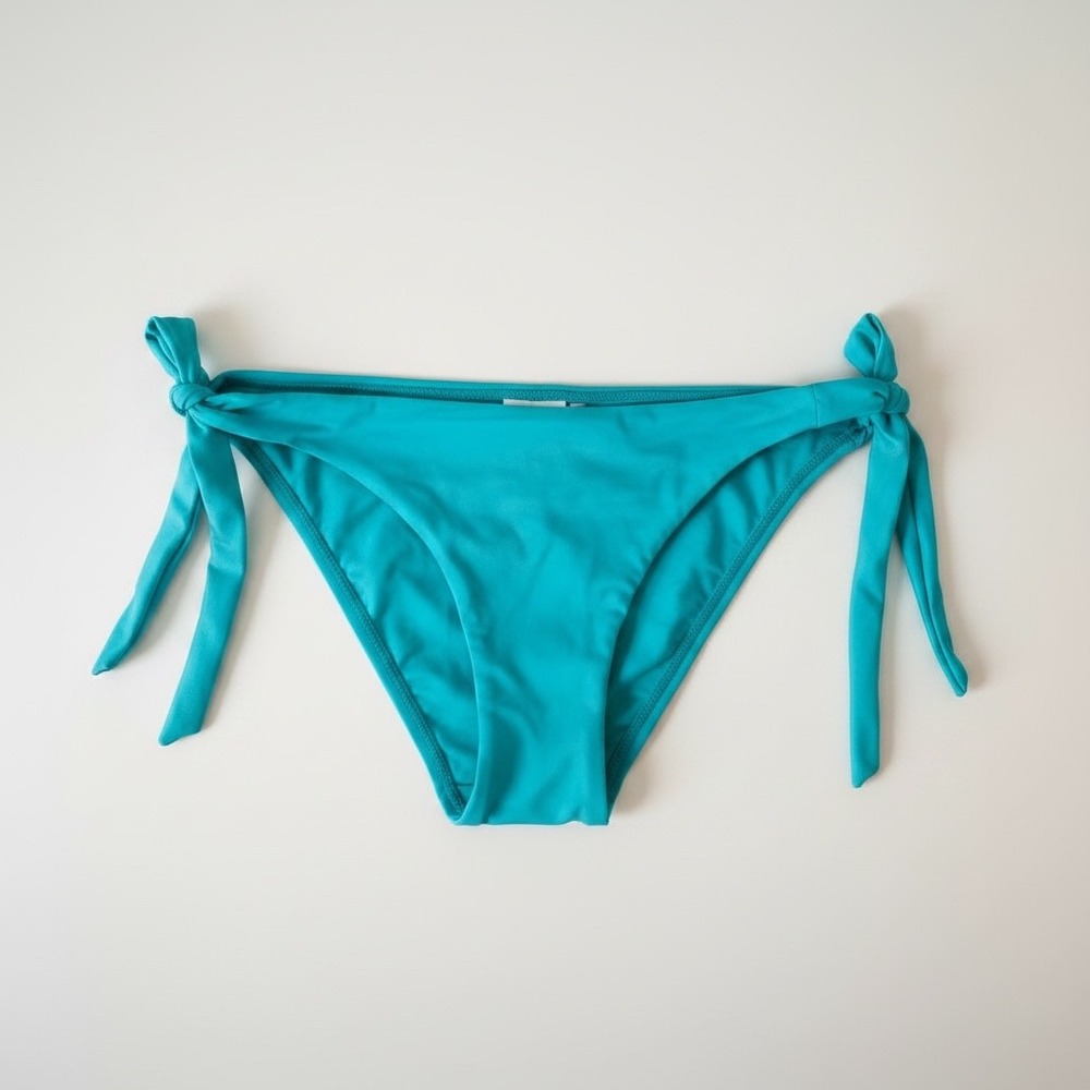 Lise Charmel Epure Naturelle Teal Blue Side‎ Tie Bikini Bottom Size Small Beach